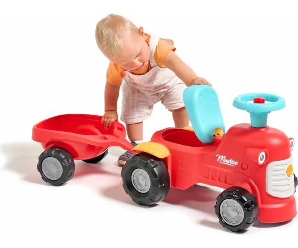 Falk Odrážedlo 900C baby Maurice červený vintage s přívěsem
