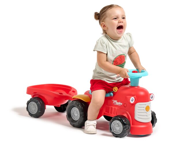 Falk Odrážedlo 900C baby Maurice červený vintage s přívěsem
