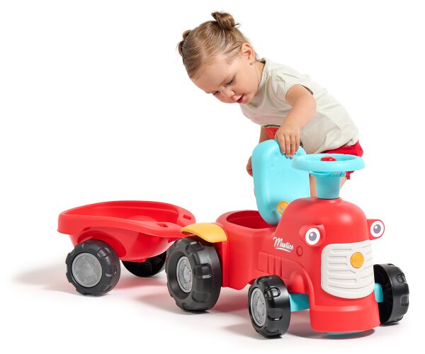 Falk Odrážedlo 900C baby Maurice červený vintage s přívěsem