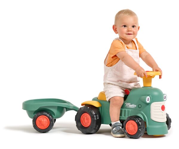 Falk traktor baby Maurice zelený vintage s přívěsem