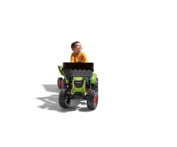 Šlapací traktor Claas Axos s nakladačem, rypadlem a vlečkou