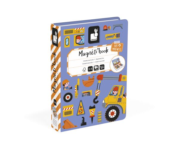 Janod Magnetická kniha Magnetibook Na stavbě