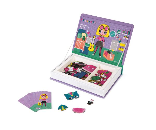 Janod Magnetická kniha Magnetibook Oblékání holky