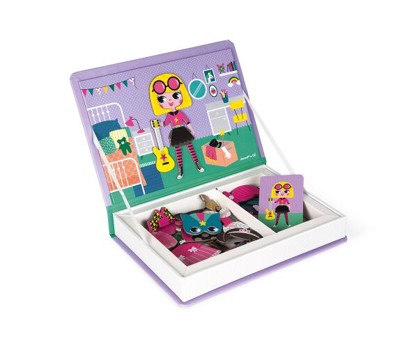 Janod Magnetická kniha Magnetibook Oblékání holky