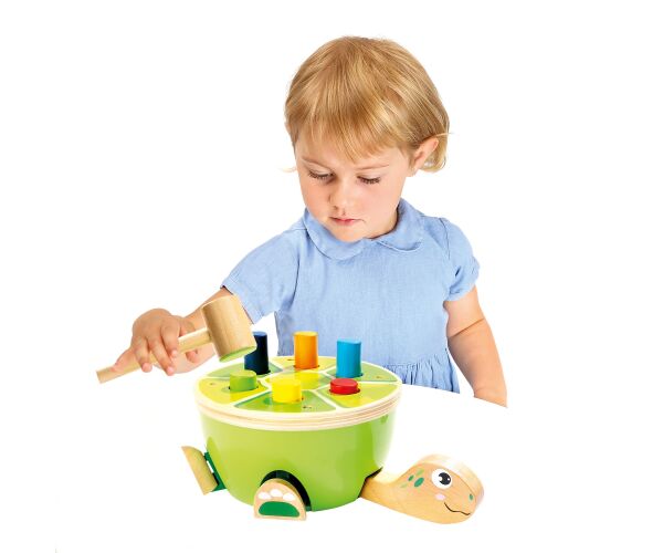 Zatloukačka želva dřevěná 25cm
