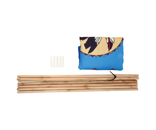 TeePee dětský stan modrý 4 stěny 150cm