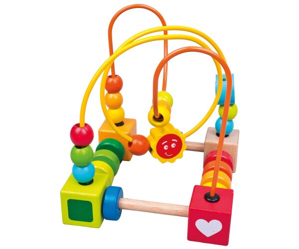 Labyrint s korálky dřevěný 16cm