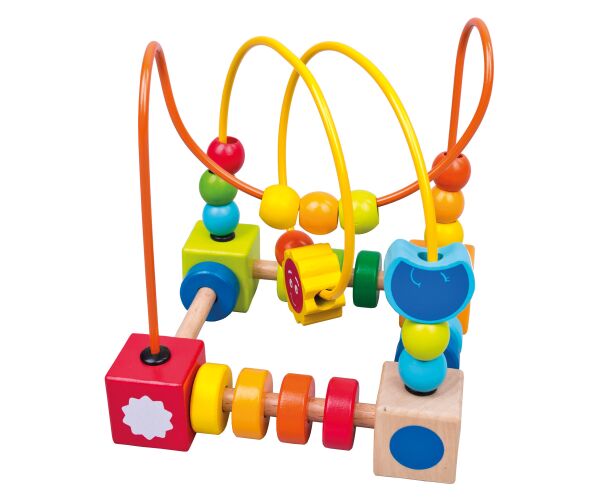 Labyrint s korálky dřevěný 16cm