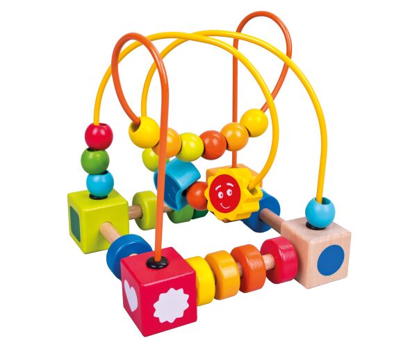 Labyrint s korálky dřevěný 16cm