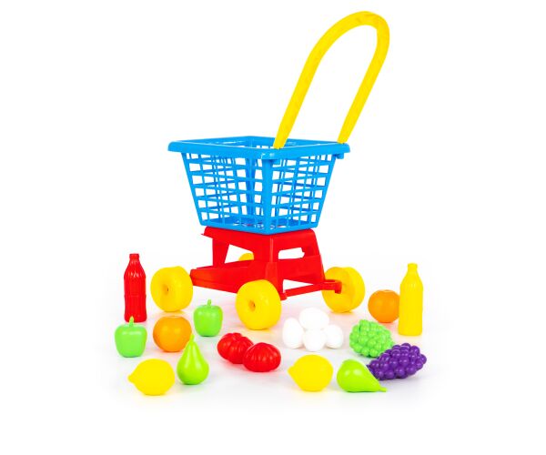 Nákupní vozík a sada potravin 36cm