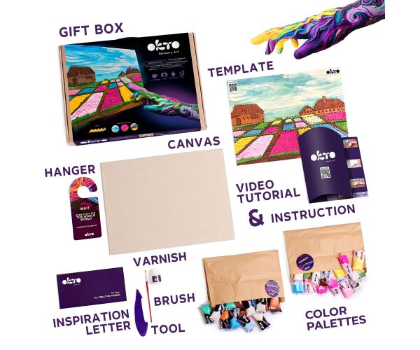 OKTO SENSOTY ART výtvarná sada  ”Květinové záhony v Holandsku” 30x40 cm