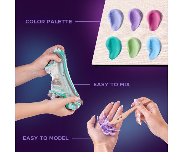 OKTO Tenderness Výtvarná modelovací sada sukulenty v dřevěném rámu 21x21 cm