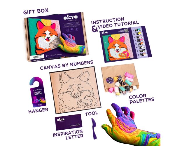 OKTO Liška výtvarná sada malování na plátno 29x29cm