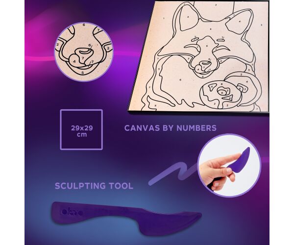 OKTO Liška výtvarná sada malování na plátno 29x29cm