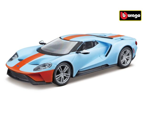 Bburago 1:32 Ford GT - 2019 - Light Blue/Orange