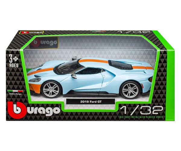 Bburago 1:32 Ford GT - 2019 - Light Blue/Orange