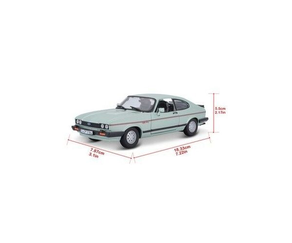 Bburago 1:24 Plus Ford Capri 1982 Light Green