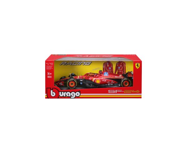 Bburago 1:18 Formula F1 Ferrari Scuderia SF-24(2024) nr.55 Carlos Sainz  - with driver and decorativ