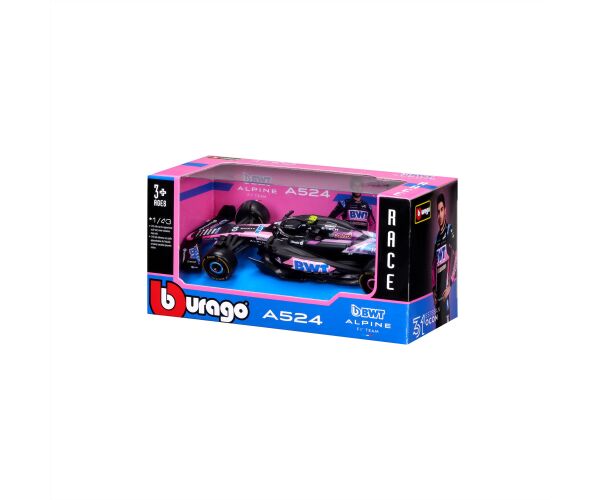 Bburago 1:43 RACE Formula F1 - BWT Alpine F1 Team A524 (2024) #10 (Pierre Gasly)