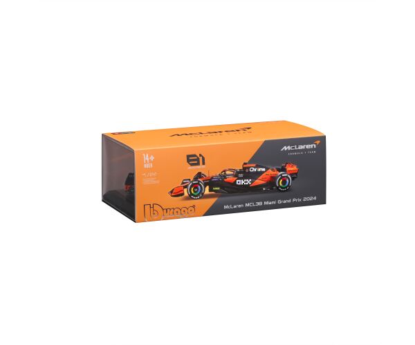 Bburago 1:24 RACE Formula F1 - McLaren F1 Team MCL38 (2024) #81 (Oscar Piastr) - Hard case