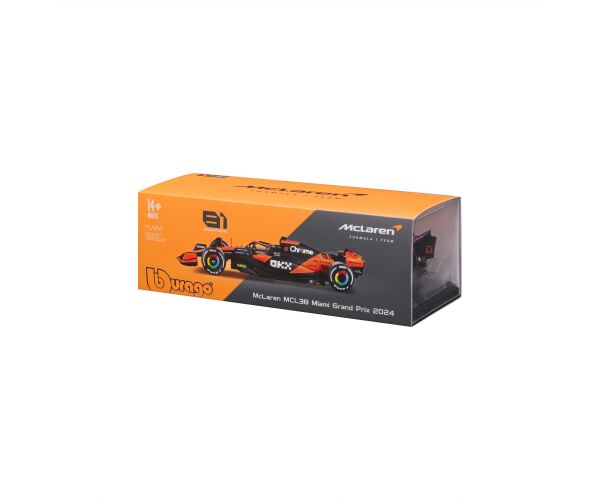 Bburago 1:24 RACE Formula F1 - McLaren F1 Team MCL38 (2024) #81 (Oscar Piastr) - Hard case