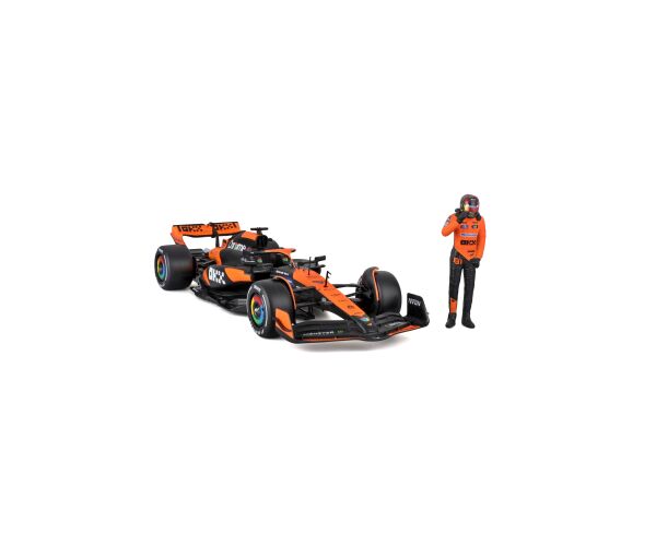 Bburago 1:24 RACE Formula F1 - McLaren F1 Team MCL38(2024) #81 (Oscar Piastr) -with driver and decor