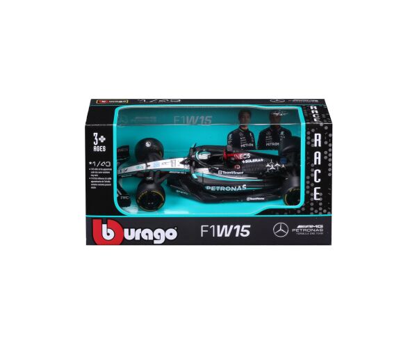 Bburago 1:43 RACE Formula F1 - Mercedes-AMG F1 W15 Performance (2024) #63 George Russel