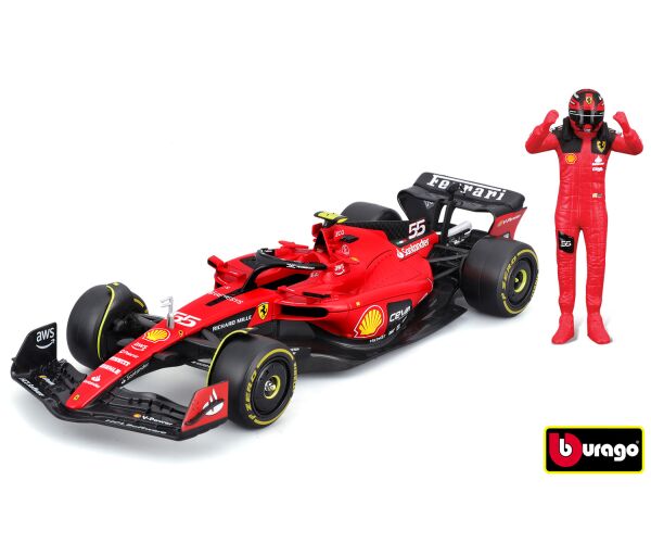 Bburago 1:24 Formula F1 Ferrari Scuderia SF-23 (2023) nr.55 Carlos Sainz  - with driver and decorati