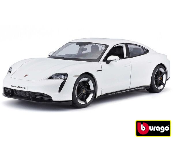 Bburago 1:24 Porsche Taycan Turbo S 2019 Carrara White