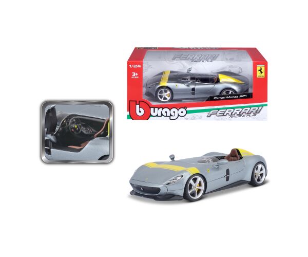 Bburago Ferrari Monza SP1 Silver Blue 1:24
