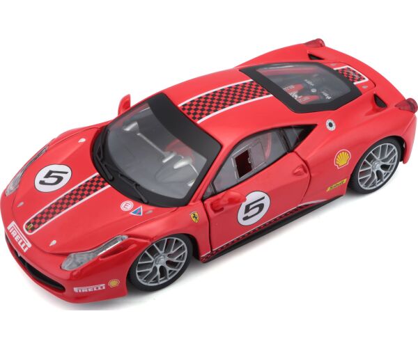 Bburago Ferrari Racing 458 Challenge červená 1:24