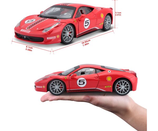 Bburago Ferrari Racing 458 Challenge červená 1:24