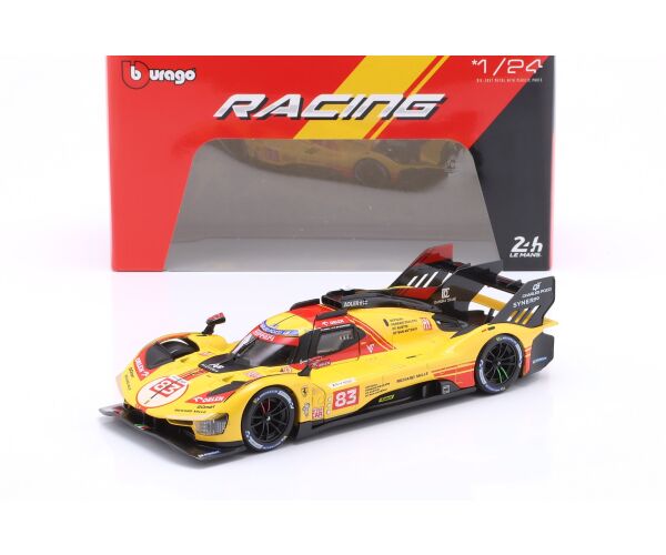 Bburago 1:24 Ferrari  Racing - 499P LMH yellow nr.83 - 24h Le Mans Livery 2024