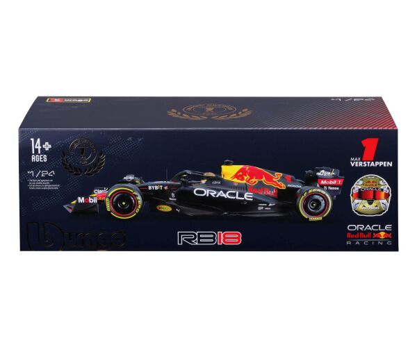 Bburago 1:24 Formula F1 Oracle Red Bull Racing RB18(2022) nr.1 Max Verstappen s řidičem