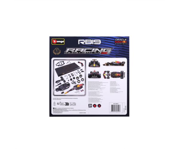 Bburago 1:24 RACE Formula F1 MODEL-KIT- Red Bull RB19(2023) #1 Max Verstappen with stand
