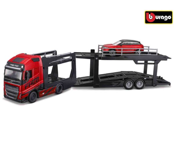 Bburago 1:43 STR FIRE Multicar Carrier - Volvo FH16 w/Land Rover LRX Concept