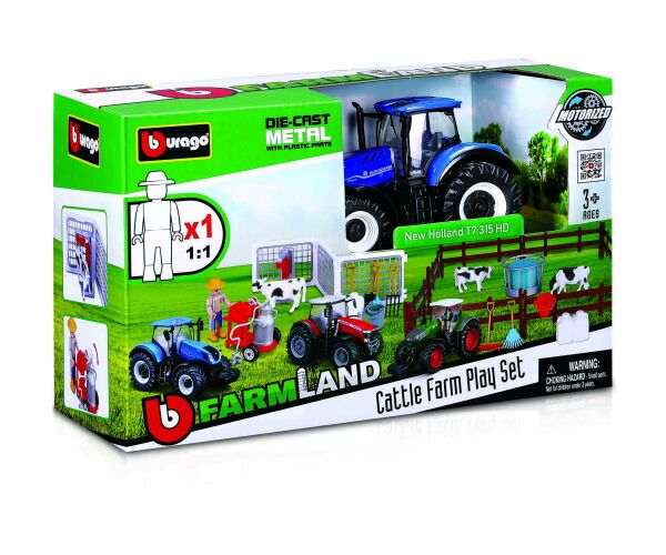 Bburago Farmland Kravská Farma s traktorom
