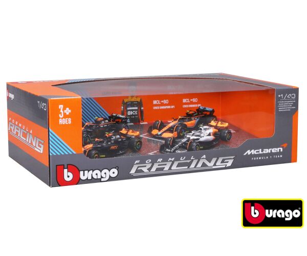 Bburago 1:43 RACE Formula F1 4PAC - McLaren F1 Team MCL38 (2024) #4 L.Norris #81 O.Piastri