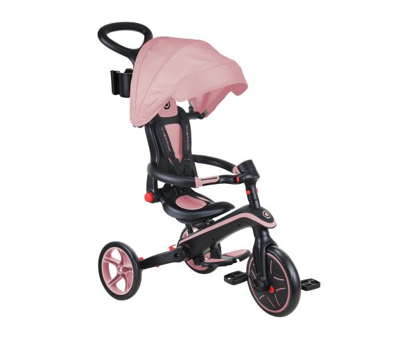 Globber Tříkolka dětská skládací 4v1 - Deep Pastel Pink