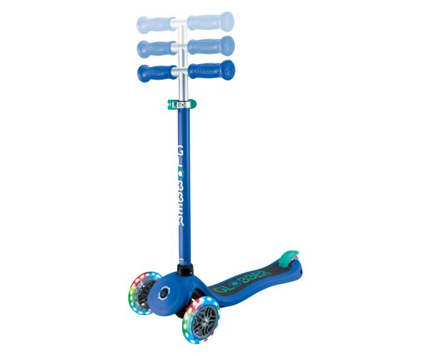 Globber Koloběžka dětská tříkolečková Primo Lights V2 svítící kolečka Navy Blue