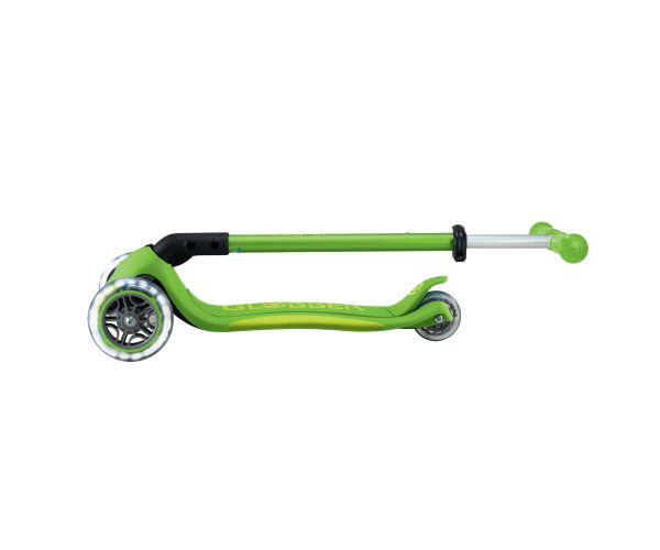 Globber Koloběžka dětská trojkolečková Plus - Primo Foldable Plus Lights V2 Apple Green svítící kolečka