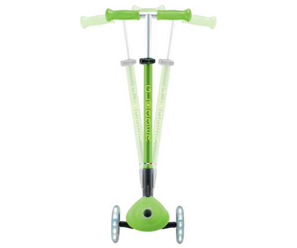 Globber Koloběžka dětská trojkolečková Plus - Primo Foldable Plus Lights V2 Apple Green svítící kolečka