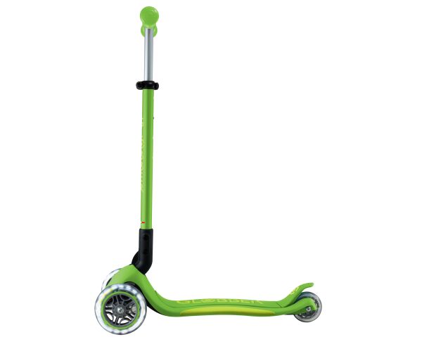 Globber Koloběžka dětská trojkolečková Plus - Primo Foldable Plus Lights V2 Apple Green svítící kolečka