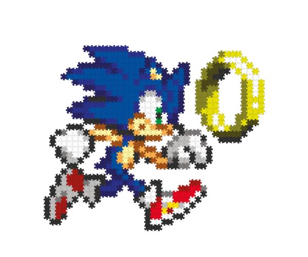 Jixelz REMIX Sonic puzzle plastové pixel art Sonic & Ring