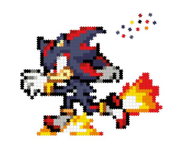 Jixelz REMIX Sonic puzzle plastové pixel art Runnin' Shadow