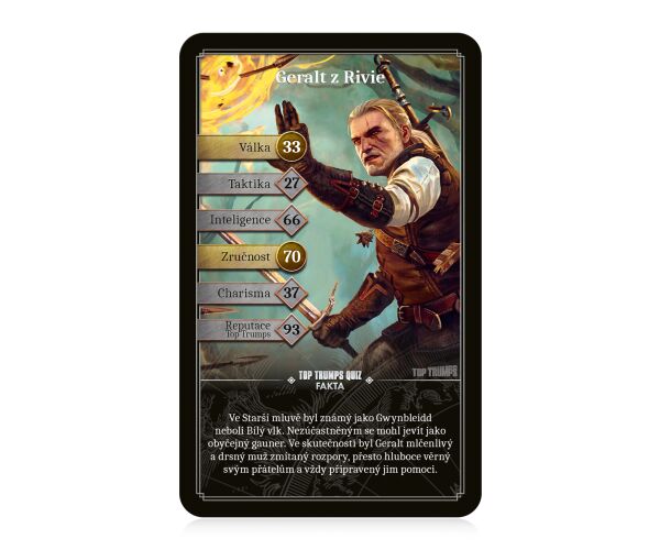 Zaklínač Top Trumps sběratelská karetní hra