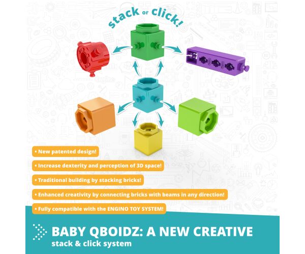 ENGINO Stavebnice BABY QBOIDZ - MY FIRST STEPS set střední
