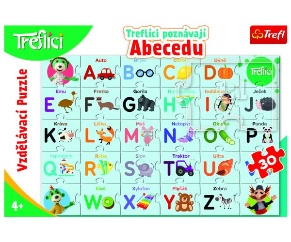 Puzzle vzdělávací - Treflíci poznávají abecedu