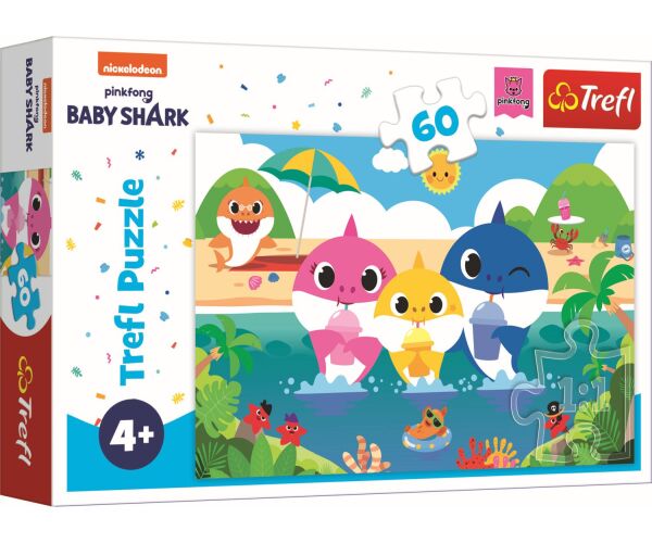 Trefl Puzzle 60 - Žraločí rodinka na dovolené