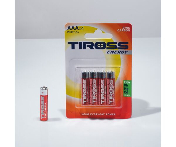 Baterie AAA (R03P, 1.5V) zinko-uhlíkové balení 4 ks